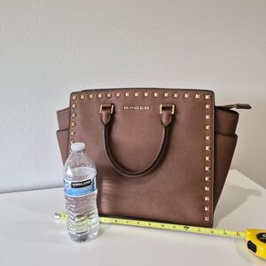 Michael Kors Tan Studded Satchel